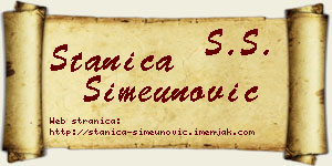 Stanica Simeunović vizit kartica